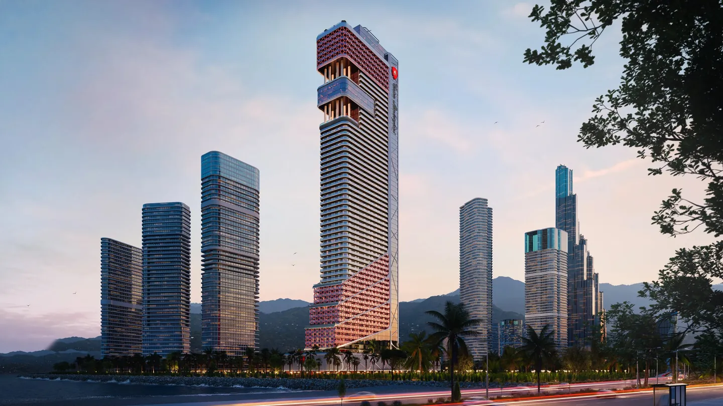 Tonino Lamborghini Tower in der Skyline von Batumi, Visualisierung